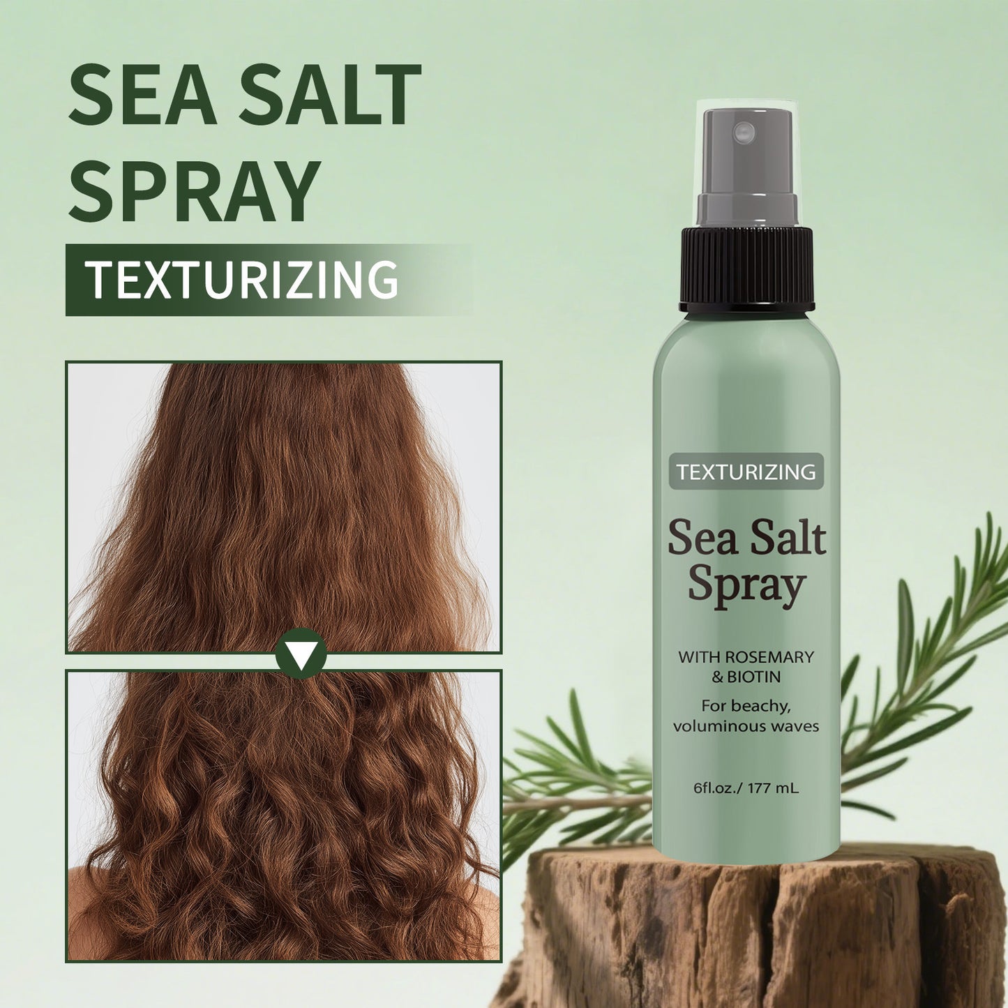 Rosemary Moisturizing Fluffy Stereotype Modeling Care Sea Salt Hair Care Spray